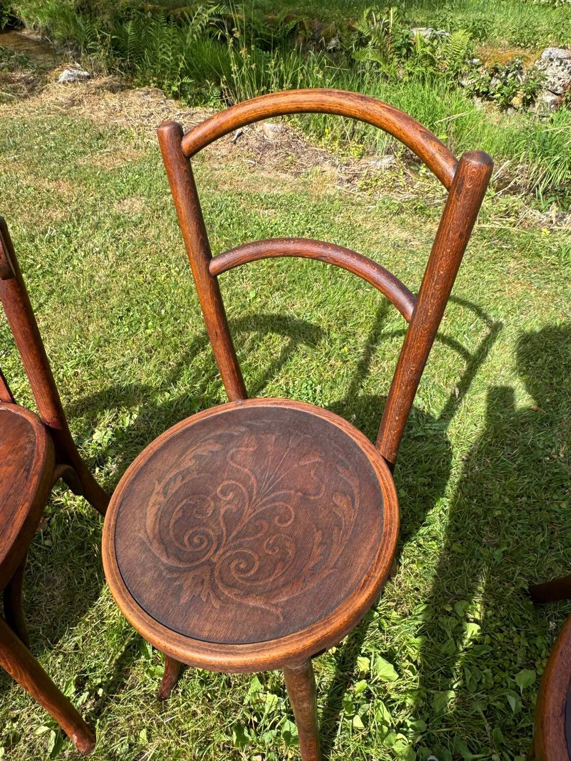 Set of 6 Thonet and Fishel bistro chairs, early 20th century