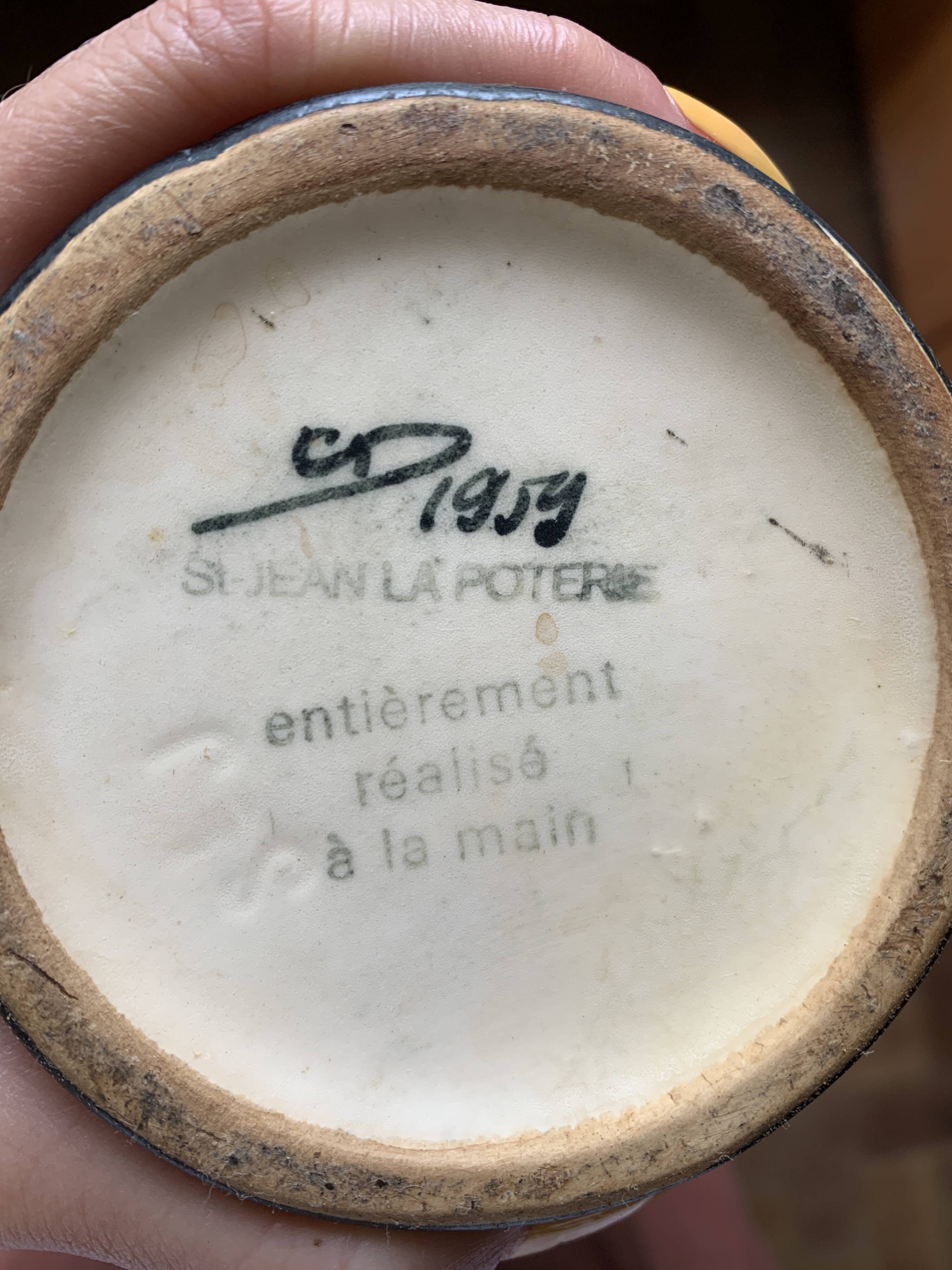 Rare complete Saint Jean de Bretagne coffee service - 10 cups, coffee pot.