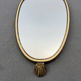 Miroir doré du milieu du siècle, années 1960, 50x29 cm