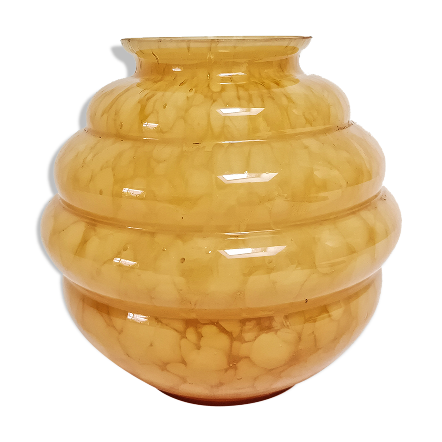 Clichy glass round vase