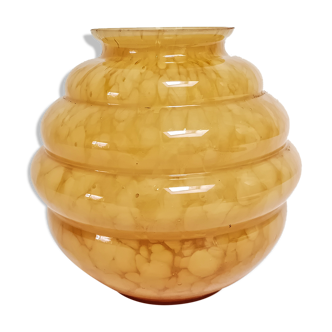 Vase rond en verre de Clichy