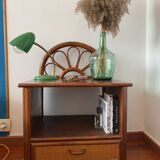 Angel Cerdá bedside table in rattan wood and canework
