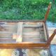 Old farmhouse table louis Philippe style in solid cherry with turned feet.