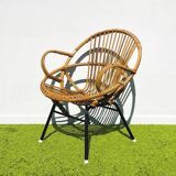 Pair of lounge rattan armchairs by D. Van Sliedregt / R. Noordwolde. Vintage