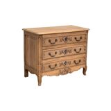 Commode de style Louis XV chêne brut massif, 1920