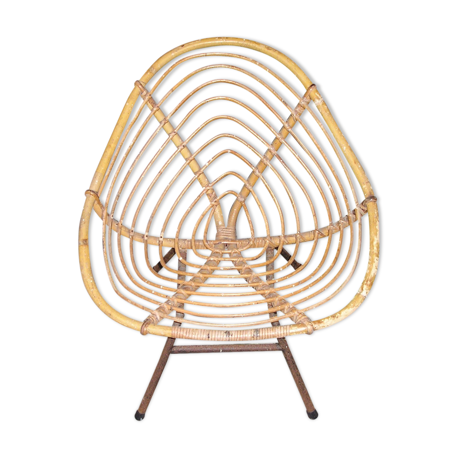 Armchair of child in rattan and metal, 70 years