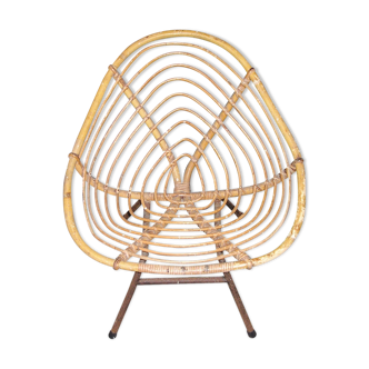 Armchair of child in rattan and metal, 70 years