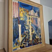 Important oil on canvas depicting the Piazzetta in Venice.