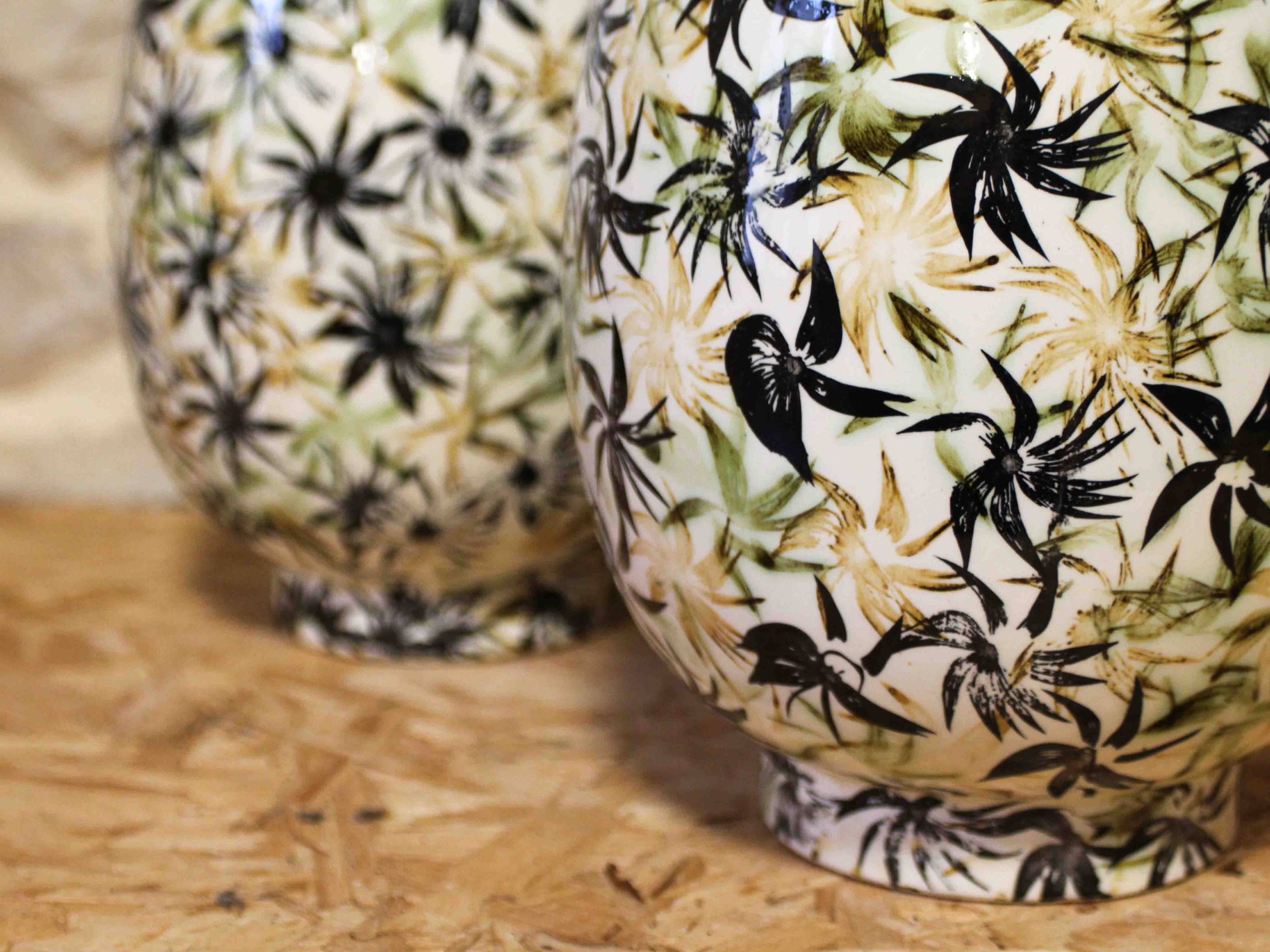 Pair of earthenware vases HBCM Montereau