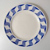 3 anciennes assiettes plates en faïence de Badonviller dépareillées vintage