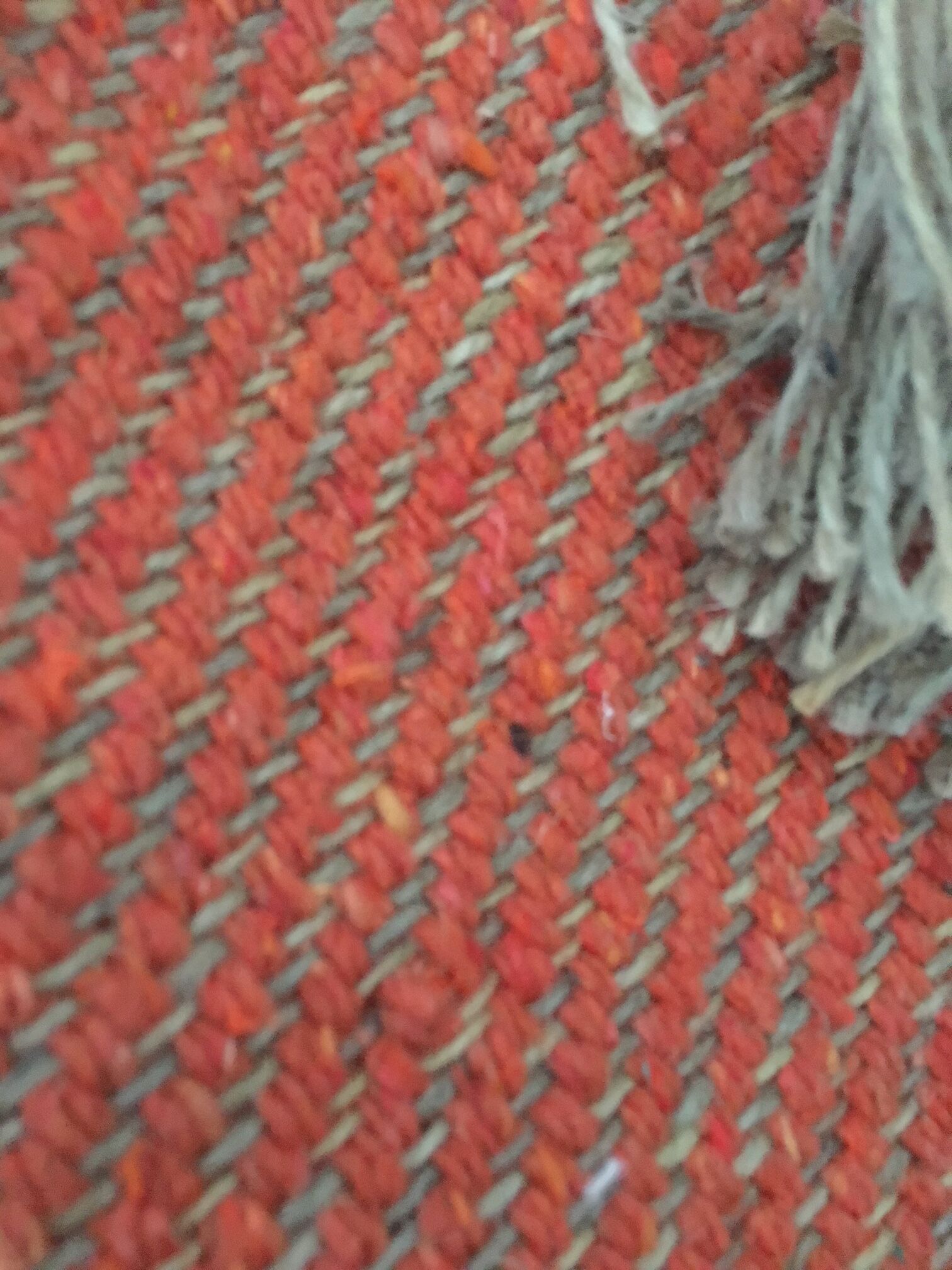 Hemp and wool woven carpet 146x61 cm