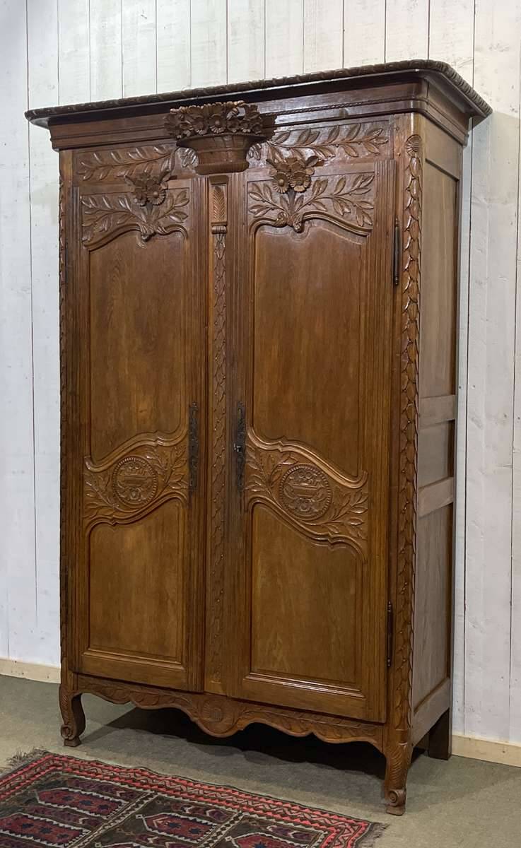 19th century Norman oak wardrobe
