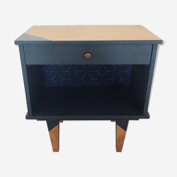 Nightstand with copper storm drawer