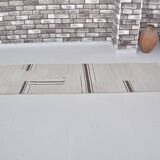 Decorative White And Black Hemp Kilim Rug sku 3803