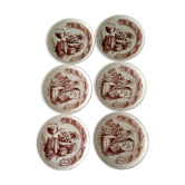 Set de 6 assiettes à fromage vintage Gien