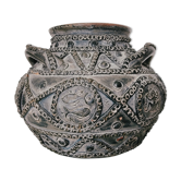 Vase terre cuite avec décor signes astrologiques