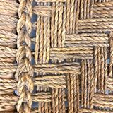 Wood and rope armchair and footrest