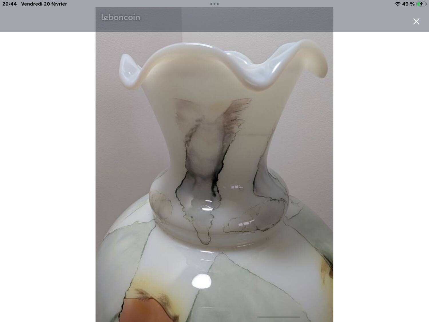 Italian vase Stelvia Empoli in amber marbled glass, 1960s.