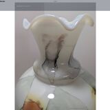 Italian vase Stelvia Empoli in amber marbled glass, 1960s.