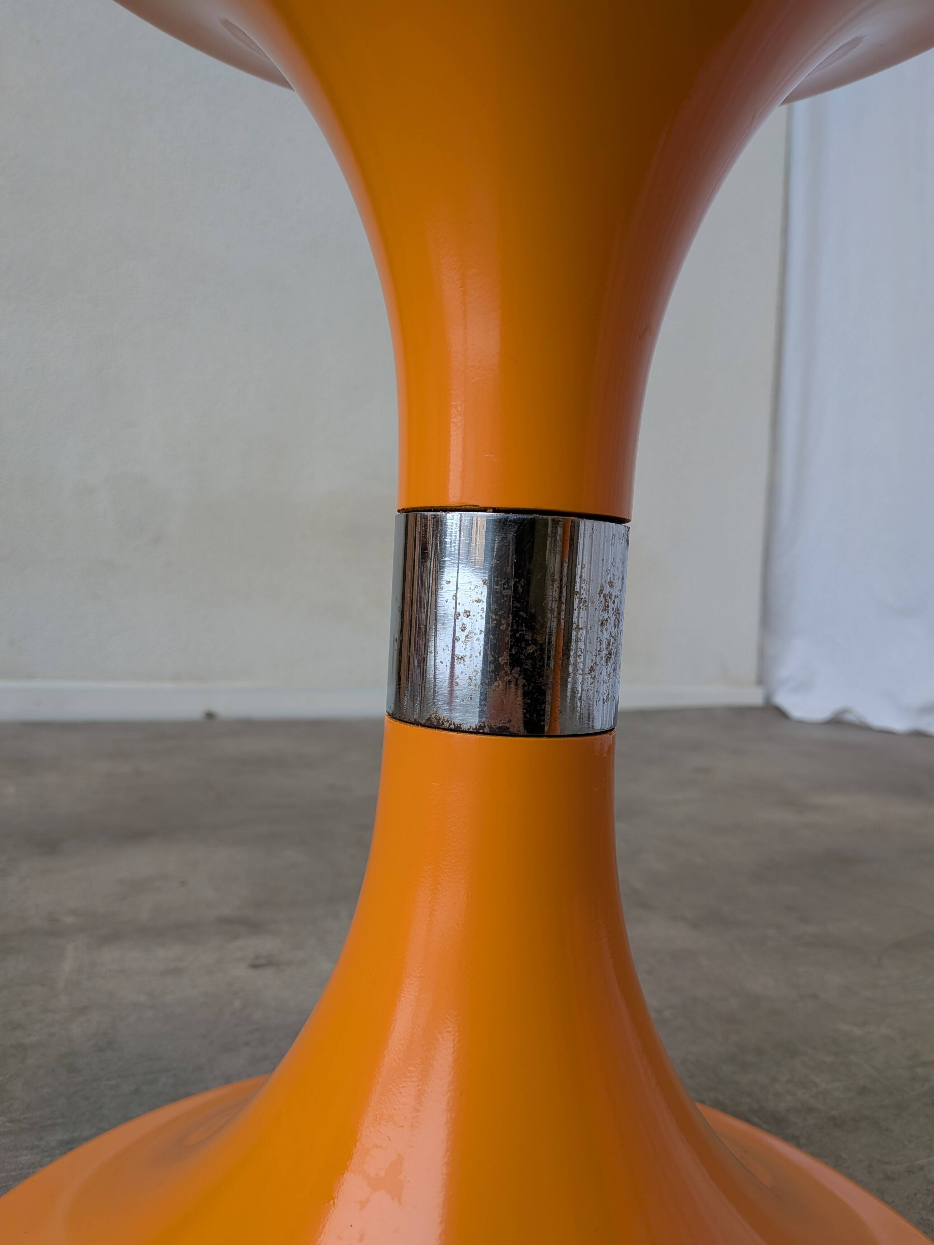 Set of 2 Orange Vintage Mushroom Stool “Jurček” by Meblo, 1960s – Space Age