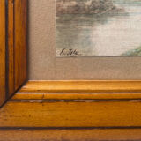 Watercolor "Path to the river" signed Ernest Ista (XIX °) + pitchpin frame