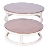 Original midcentury coffee nest tables, cherry wood, france, 1960s