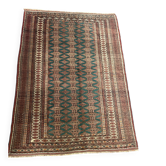 Tapis turkmène vintage fait main en laine – vers 1950 – 185 × 135 cm