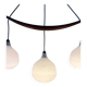 Lustre 512 en bois de teck et verre opalin par Uno & Östen Kristiansson pour Luxus Suède