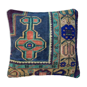 Vintage Turkish Rug Cushion Cover , 45 x 45 cm