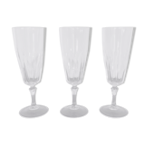 Set of 3 Baccarat or Saint Louis crystal champagne flutes