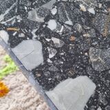 Vintage black terrazzo coffee table