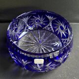 Saladier en cristal taillé bleu cobalt – irena pologne