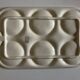 Gien earthenware white slip dish 1970