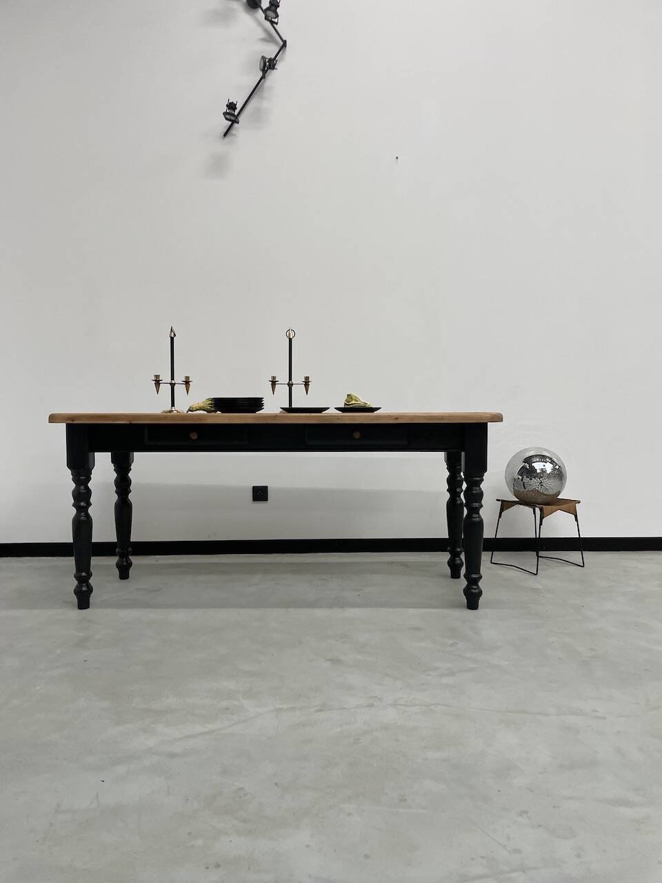 Farm table desk turned legs