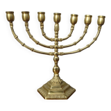 7-branch chandelier, in gilded brass, signed Wainberg.