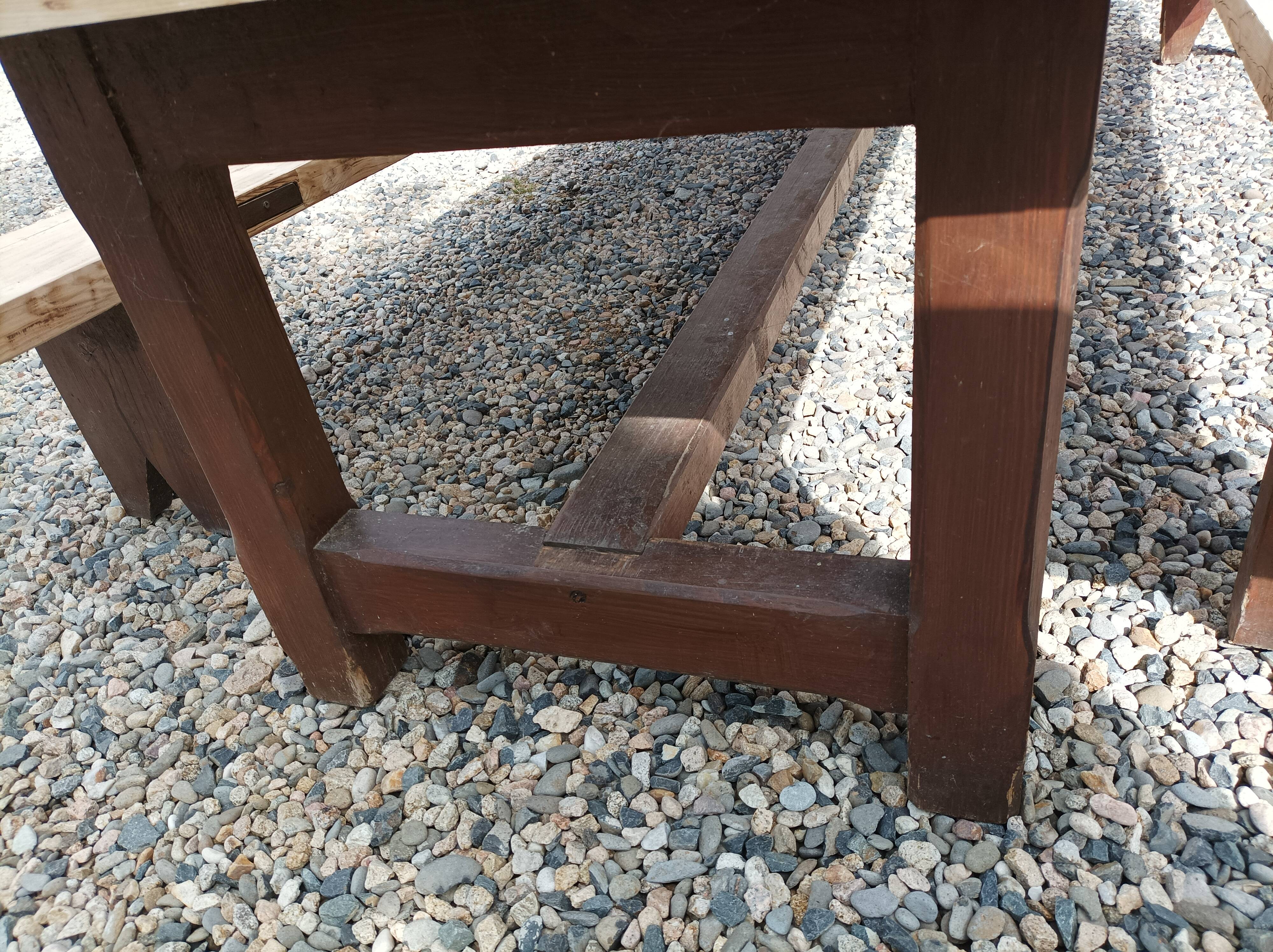 Fir farmhouse table with bench 3m42
