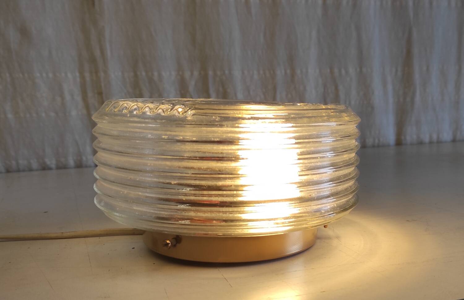 Ceiling light or wall lamp in Bauhaus style made of glass - mid 20th century.