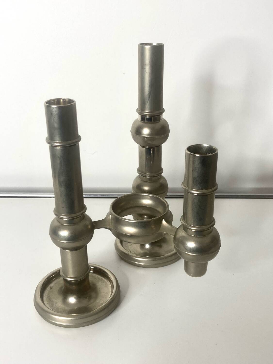 Set of 3 Stoff Candleholders 12 pieces