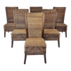 Set of 6 French Rope and Wood Dining Chairs, France, 1970s