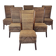 Set of 6 French Rope and Wood Dining Chairs, France, 1970s
