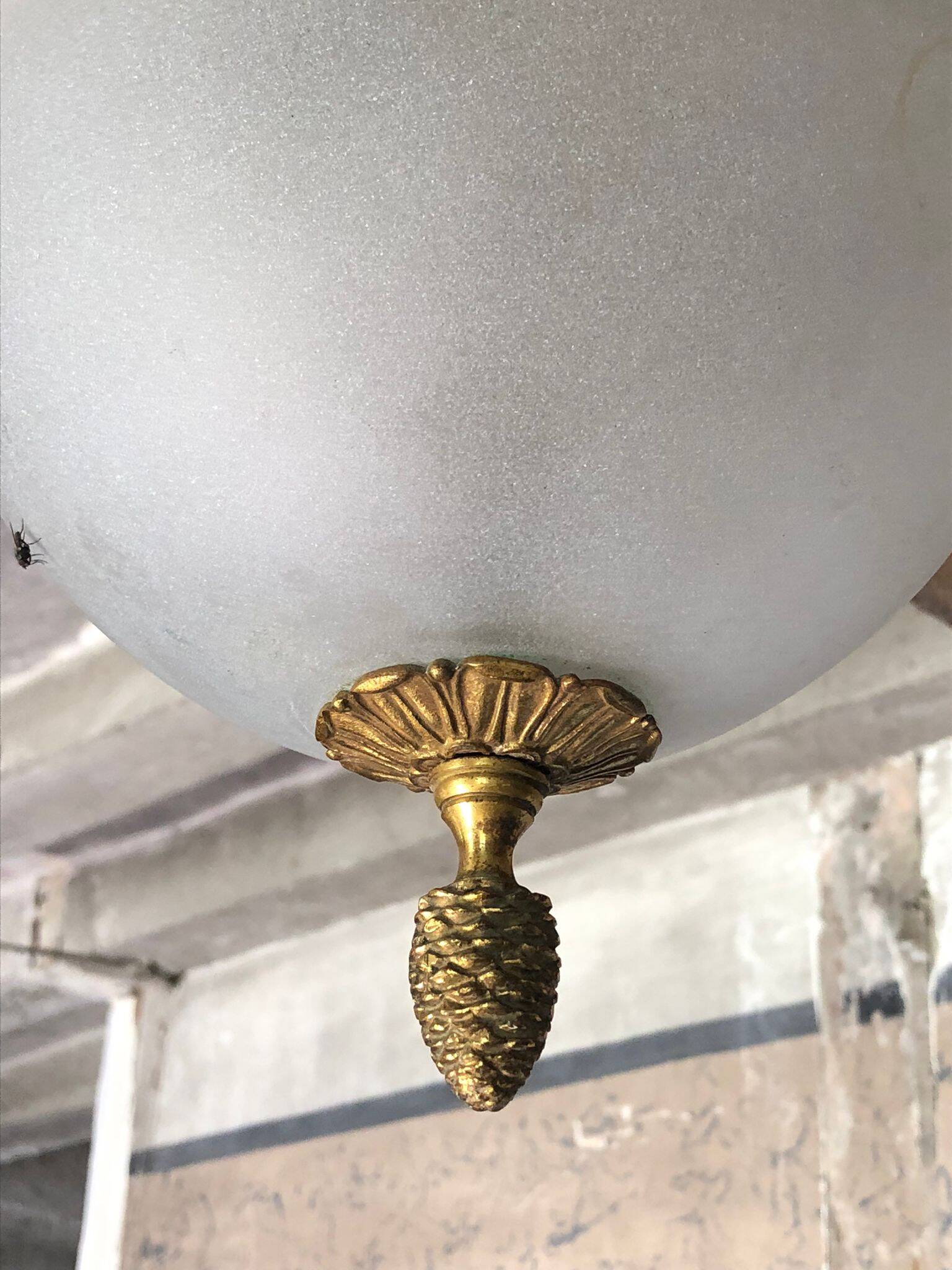 Vintage pendant light, frosted glass ball pendant light, ceiling lamp, chandelier