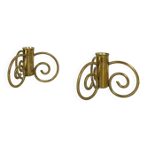 Pair of brass candlesticks, Lars Holmström for Svenskt Tenn, Sweden, 1950