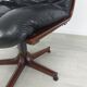 Vintage Scandinavian leather office armchair 60s