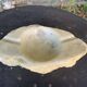 Large marble ashtray, white, beige, gray veins, vintage stone