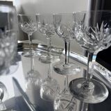 8 cut crystal aperitif glasses from Lorraine