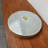 Metal ceiling pendant lamp, made of glass and metal, German mid-century modern style, 1960s.