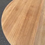 Scandinavian round extendable dining table stripped in teak 115cm