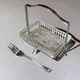 Antique Butter Dish & Knife, Silver Crystal Butter Dish Decorative Table Ware