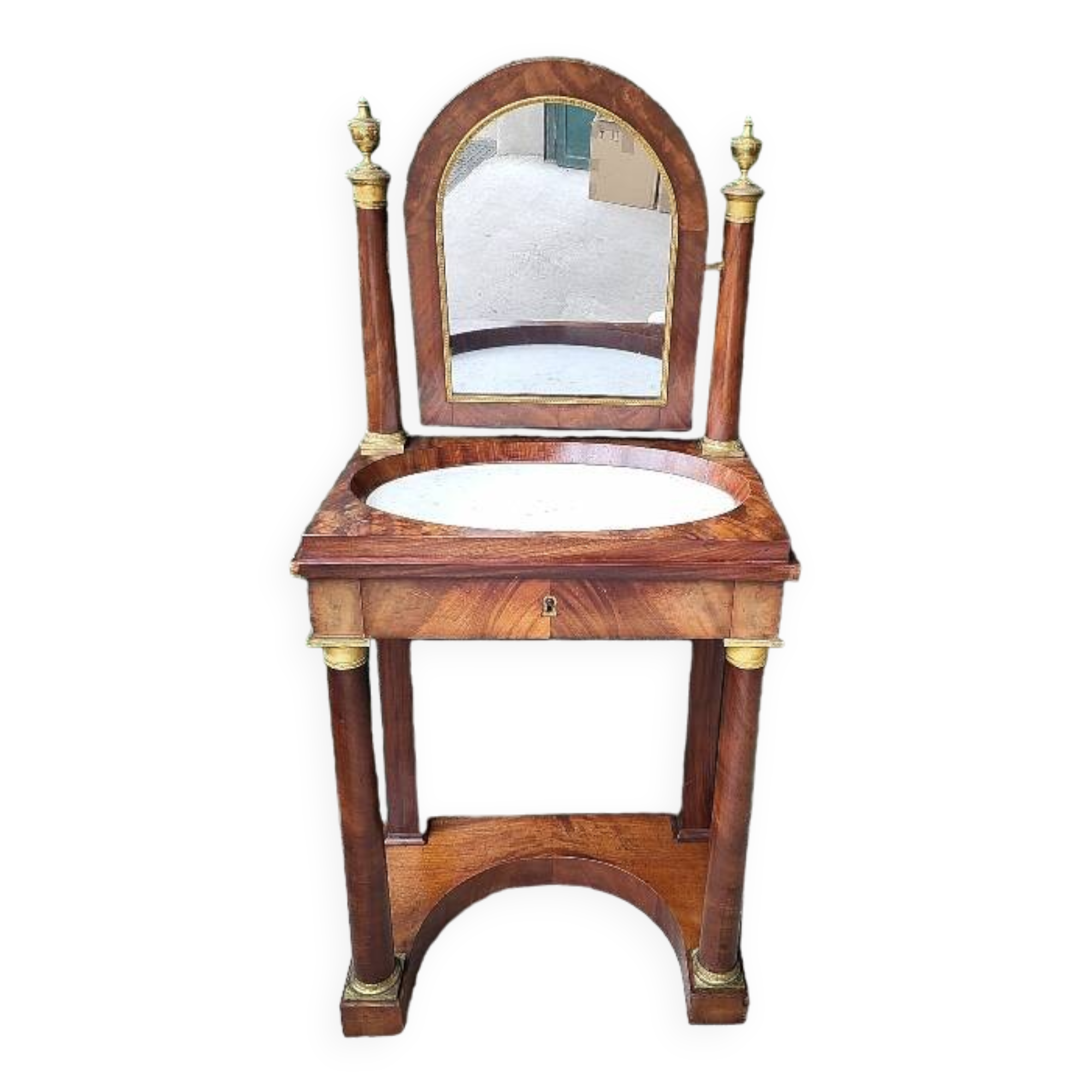 Small empire period psyche dressing table