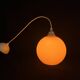 Suspension lamp Space Age 1970 vintage globe ball in orange opaline glass ceiling light chandelier